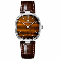Жіночий годинник Pagani Design PD-1825 Silver-Brown Leather з сапфіровим склом та японським механізмом