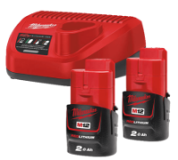 Енергокомплект Li-Ion MILWAUKEE, M12 NRG-202 (зарядний пристрій С12, 2 акумулятори В2 2Аг, картонне пакуванння)
