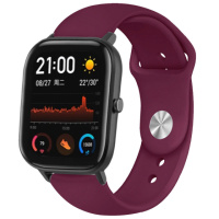 Силіконовий ремінець Amazfit Bip/Bip U/Bip U Pro/Bip S/Samsung, 20 мм - Sport, Бордовий / Dark Maroon - купити в SmartEra.ua