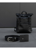 Чоловічий подарунковий набір рюкзак ремінь гаманець