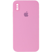 Чохол Silicone Case Square Full Camera Protective (AA) Для Apple iPhone XS Max ( Рожевий / Light pink) - купити в SmartEra.ua