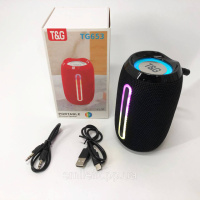 Портативна Bluetooth-колонка TG653 USB з ремінцем, акумуляторна колонка для музики. Колір: чорний