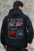 Утеплене зіп худі на флісі зіпер з принтом Cars Without Kane Black