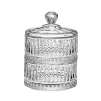 Конфетница стеклянная двухуровневая Ø 10 см круглая HP-YH-71