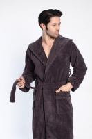 Nusa Халат чоловічий з капюшоном Nusa 2805 коричневий