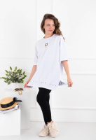 Жіноча біла футболка оверсайз