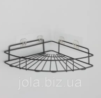 Полочка угловая для ванной комнаты, 23×6 см, черная