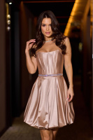 Коктейльна Сукня Корсет Міні 25005 Бежева