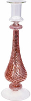 Підсвічник скляний Candlestick 8.5х26см, рожевий