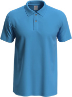 Футболка Поло мужская голубая ST3000 LBL. Плотность 170 г/м². Хлопок 100%. Опт и Розница. Тенниска мужская.