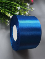 Атласная лента/ 4 см/ 33 метра/  синий