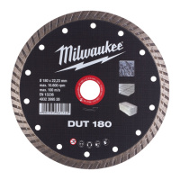 Диск алмазний MILWAUKEE DUT 180, діаметр 180мм (керамічна плитка/чистий різ)