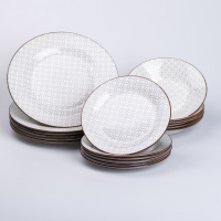 Столовий сервіз на 6 персон керамічний Aurora, білий