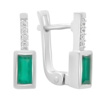 Серебряные серьги CatalogSilver с натуральным агатом 0.82ct (2189824)