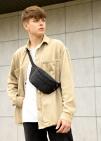 Сумка на пояс бананка високої якості українського виробництваКомфорт  - чорний тканевий