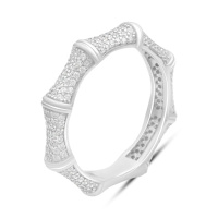 Серебряное кольцо CatalogSilver с фианитами, вес изделия 3,21 гр (2184379) 18 размер