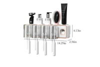 Диспенсер-полка для зубных принадлежностей с 4 стаканами Toothbrush holder 223-55