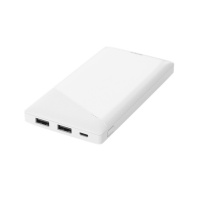 Батарея универсальная Deltaco 10000mAh, Input:Micro-USB, Output:USB-A*2(5V/2.1A), +cable, white (PB-A1001)