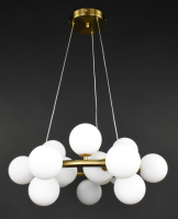 Люстра потолочная подвесная на 15 лампочек SG47/15-gd-wh Латунь 40-130х57х57 см.