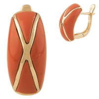 Срібні сережки Silver Breeze з коралом (1287026)