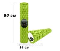 Масажний ролер EasyFit Grid Roller 60 см v.3.1 салатовий