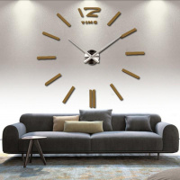 3D настенные часы, бескаркасные часы, часы наклейка 90-120см Кофейный