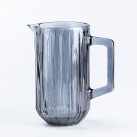 Глечик для напоїв Lirmartur 1,2 л гранований з товстого скла, сірий