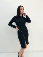 Елегантна сукня з блискавкою «Elisson» оптом | Розпродаж моделі Чорний, 46-48