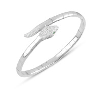 Серебряный браслет CatalogSilver с фианитами, вес изделия 17,66 гр (2080145) 18 размер