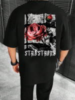 Футболка чорна з ДТФ принтом | 57-025