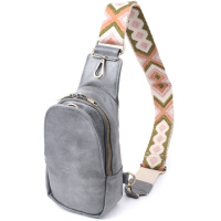 Модная сумка через плечо в модном цвете из экокожи Vintage 22792 Серый