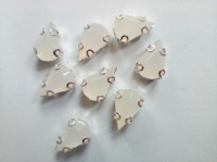 Страз акрил в металлической оправе. Размер 10×7мм. Цвет белый. Цена указана за 1 шт