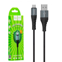 Кабель USB-microUSB «Hoco COOL DATA CABLE» X38 1м 2.4А Чёрно-серый, юсб кабель для зарядки телефона (ST)