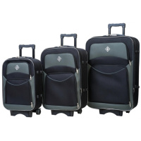 Набір дорожніх валіз Bonro Style 3 штуки чорно-сірий