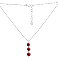 Серебряное колье CatalogSilver с кораллом, вес изделия 2,98 гр (2147190) 410450 размер