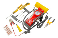 Автомобильный компрессор с набором инструментов в кейсе 12В x 7bar x 40л/мин двухпоршневой (S-VEN-1285)