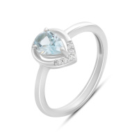 Серебряное кольцо CatalogSilver с натуральным топазом 0.938ct, вес изделия 1,18 гр (2188421) 17.5 размер