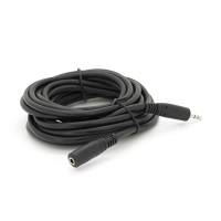 Удлинитель Audio DC3.5 папа-мама 5.0м, Premium GOLD Stereo Jack, (круглый) Black cable, Пакет Q200