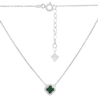 Серебряное колье CatalogSilver с малахитом, фианитами, вес изделия 1,92 гр (60002133) 400450 размер