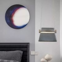 Люстра светодиодная подвесная LED светильник для квартиры на потолок лэд 26414 Белый 30-150х21х10 см.