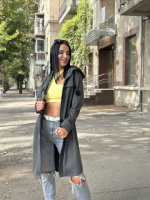 Жіночий кашеміровий кардіган з капюшоном «Dila» оптом | Норма | Розпродаж моделі 46-48, Чорний