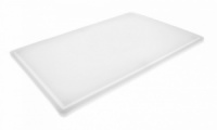 Доска разделочная HDPE с желобом, 600 × 400 × 18 мм, 6 противоскользящих ножек, белая