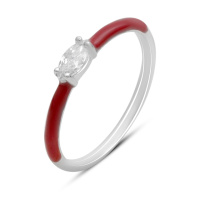 Серебряное кольцо CatalogSilver с фианитами, емаллю, вес изделия 1,17 гр (60002236) 17.5 размер