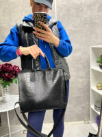 Натуральна шкіра. Три окремих відділи - формат А4 - стильний та елегантний шопер (0547-4)