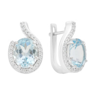 Серебряные серьги CatalogSilver с натуральным топазом 7ct (2165927)
