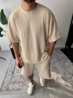 Комплект футболка шорти чоловічий стильний літо легкий трикотаж