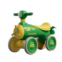 Детский беговел 4-х колесный с музыкой зеленый