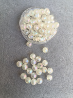 Акриловые бусины/ 8 мм / 10 грам(40шт) белый прозрачный с оттенком жёлтого