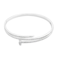 Серебряный браслет CatalogSilver с фианитами, вес изделия 18,29 гр (2153924) 18 размер