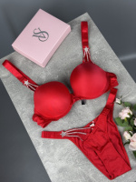 Комплект Victoria's Secret Starstruck Shine Strap Push-Up Bra червоний kk8072